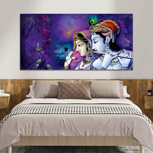 Radha Krishna Multicolor Canvas Wall Painting (WP_0337N)