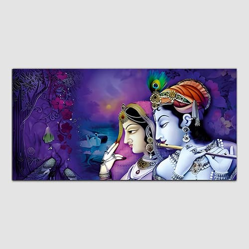 Radha Krishna Multicolor Canvas Wall Painting (WP_0337N)