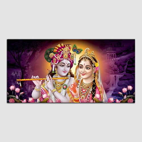Radha Krishna Multicolor Canvas Wall Painting (WP_0379N)
