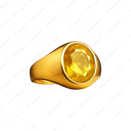 Yellow Sapphire Panchdhatu Ring