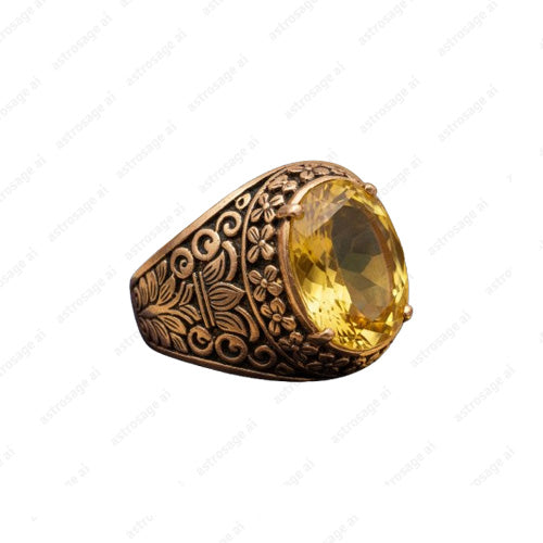 Yellow Sapphire Panchdhatu Ring