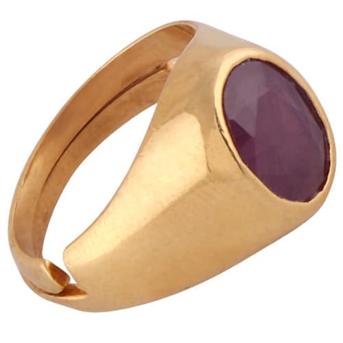 Ruby (Manikya) Panchdhatu Ring | Lab certified | Adjustable Ring