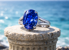 Blue Sapphire (Neelam) Sterling Silver Ring