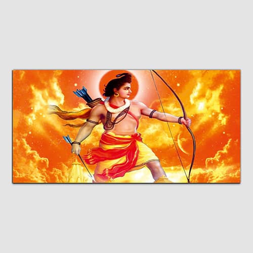 Shree Ram Orange & Yellow Canvas Wall Art Painting (WP_0263F)