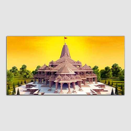 Shree Ram Gold & Voilet Canvas Wall Art Painting (WP_0265F)