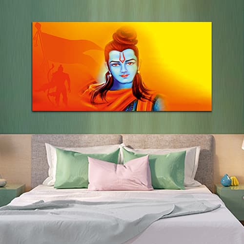 Shree Ram Orange & Yellow Canvas Wall Art Painting (WP_0271F)