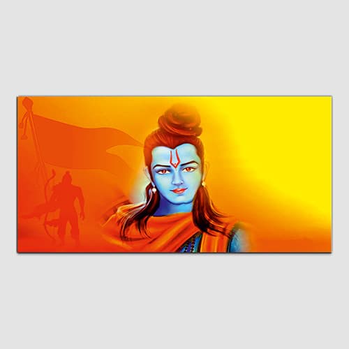 Shree Ram Orange & Yellow Canvas Wall Art Painting (WP_0271F)