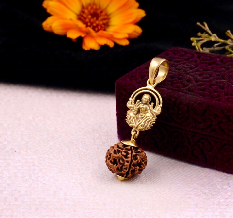 Six face Rudraksha with Panch Dhatu Lakshmi Pendent