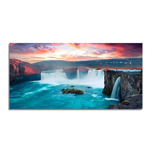 Modern Sunset Lake Forest Natural Scenery 3D Mural CanVas Wall Painting (WP_0201N)