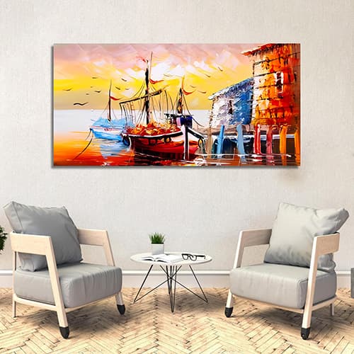 Oil Painting - Venice, Italy Beautiful Canvas Wall Painting (WP_0207N)