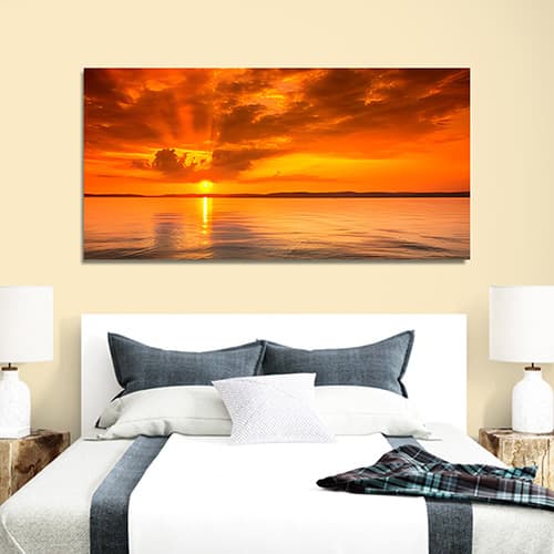 Stunning Sun Ray Ocean Canvas Wall Painting (WP_0210N)