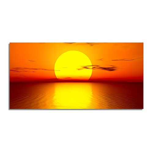 Beautiful Sunset with Red Sky and Lake Canvas Wall Painting (WP_0212N)