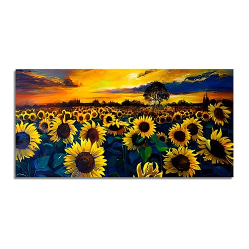 Sunflower Sunset Oil canvas wall Painting (WP_0221F)