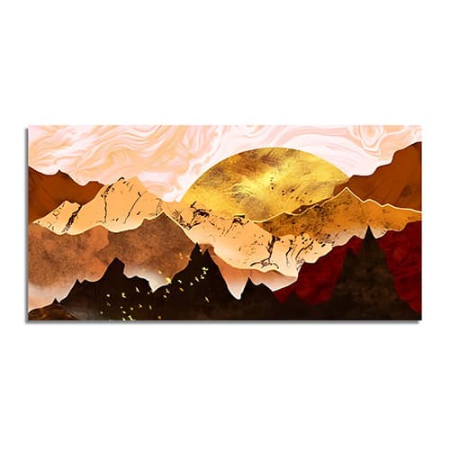 Golden Mountain Canvas Wall Painting (WP_0222N)
