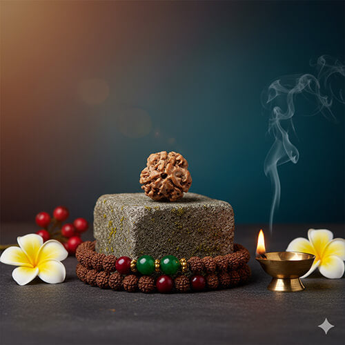 Teen Mukhi - Three Faced Rudraksha - Lab Certified