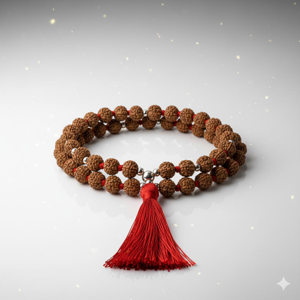 Teen Mukhi Rudraksha Mala (108 Beads)