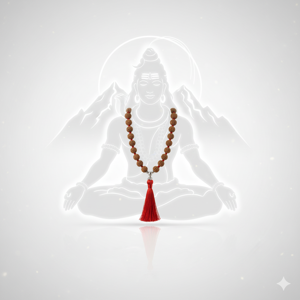 Teen Mukhi Rudraksha Mala (108 Beads)
