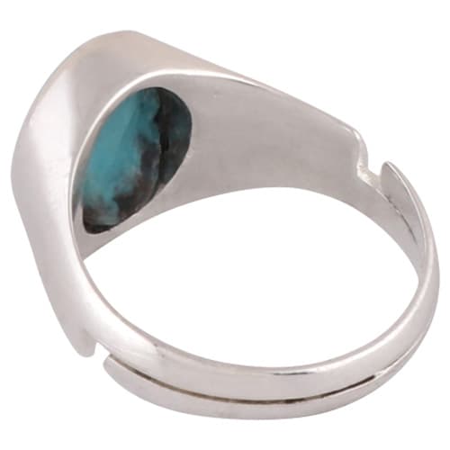 Turquoise Firoza Sterling Silver Ring | Lab certified Adjustable Ring