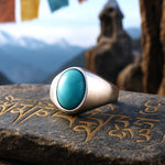 Turquoise Firoza Sterling Silver Ring | Lab certified Adjustable Ring