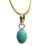 Firoza - Turquoise Pendant Silver With Golden Chain