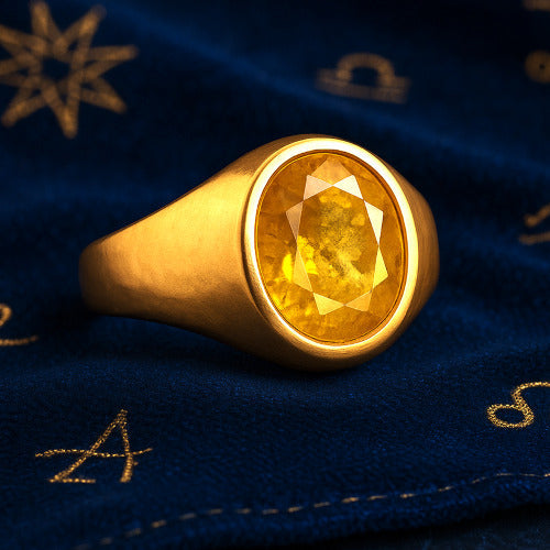 Yellow Sapphire Panchdhatu Ring