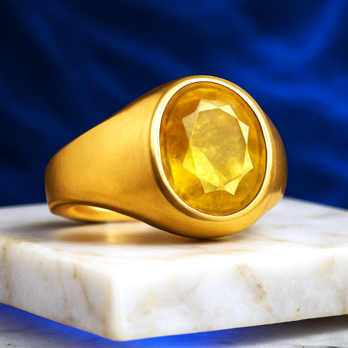 Yellow Sapphire Panchdhatu Ring