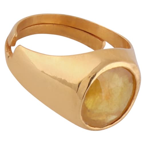 Yellow Sapphire Panchdhatu Ring