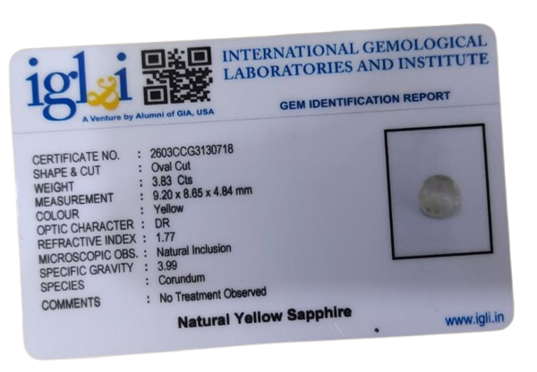 Yellow Sapphire - 3.83 Carat